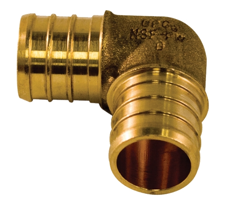 aqua-dynamic 9777-043 Pipe Elbow, 3/4 x 1/2 in, 90 deg Angle, Brass