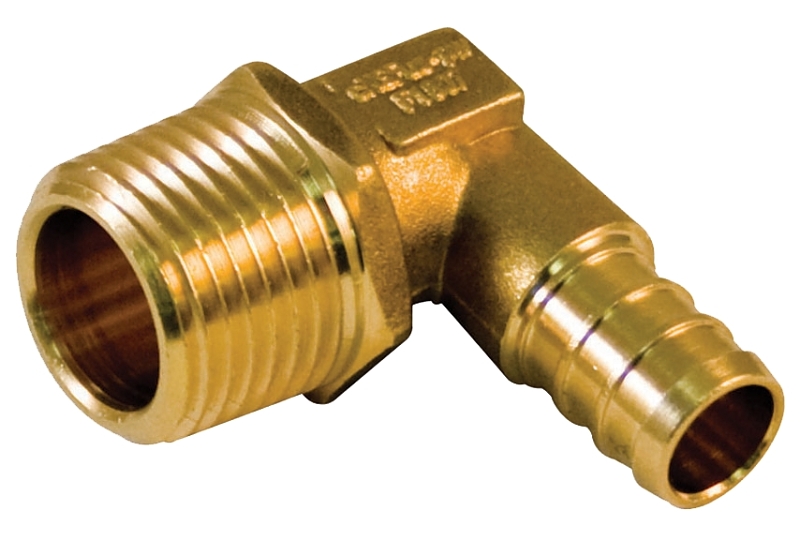 aqua-dynamic 9777-633 Pipe Elbow, 1/2 in, MPT, 90 deg Angle, Brass