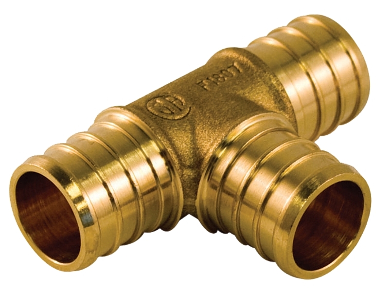 aqua-dynamic 9778-434 Pipe Fitting Tee, 3/4 x 1/2 x 3/4 in, Brass