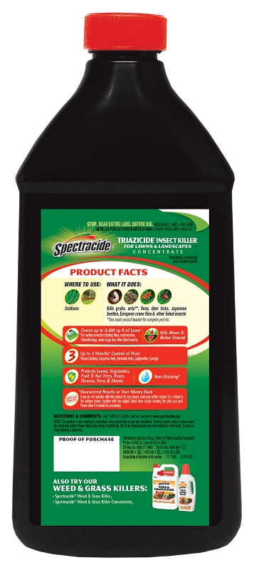 Spectracide HG-55829 Insect Killer, Liquid, Spray Application, Landscape, Lawn, 32 fl-oz