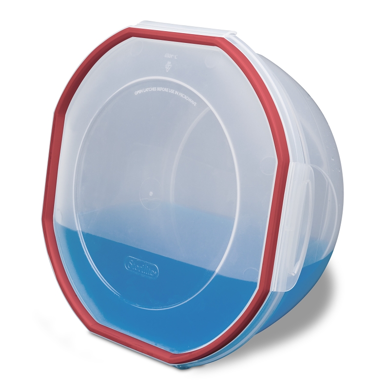 Sterilite Ultra•Seal 03958602 Storage Bowl, 8.1 qt Capacity, Plastic, Clear/Rocket Red, 5-5/8 in Dia, 12 in H