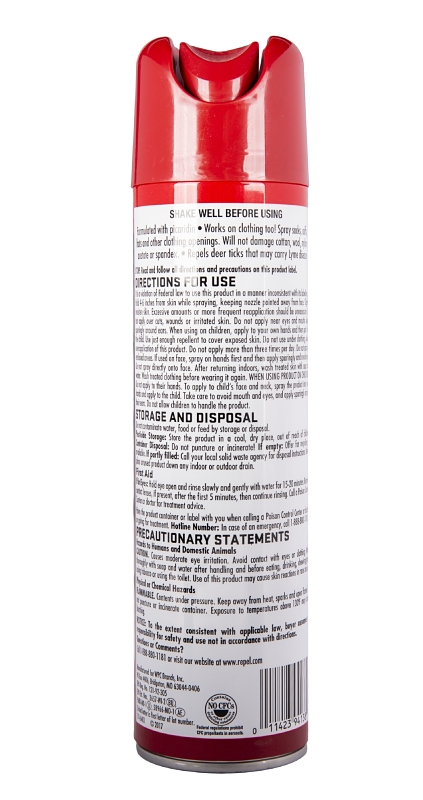 Repel 6410484 Tick Defense, 6.5 oz, Aerosol, Liquid, Clear/Light Yellow/Water White, Ethanol, Picaridin
