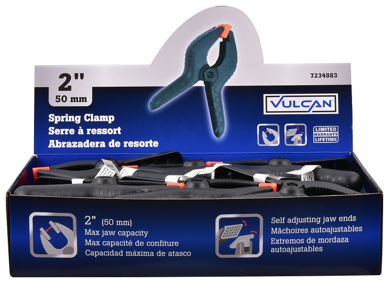 Vulcan JL27647 Spring Clamp, 2 in Clamping, Nylon, Black