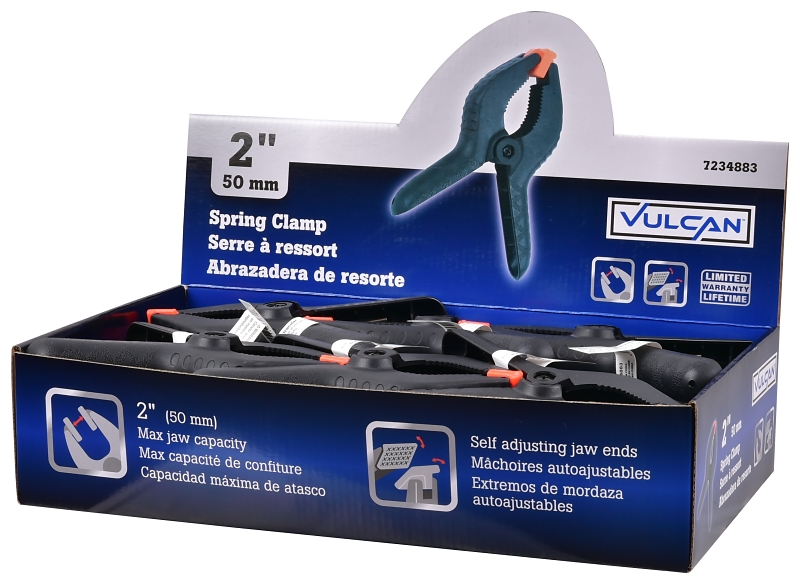 Vulcan JL27647 Spring Clamp, 2 in Clamping, Nylon, Black