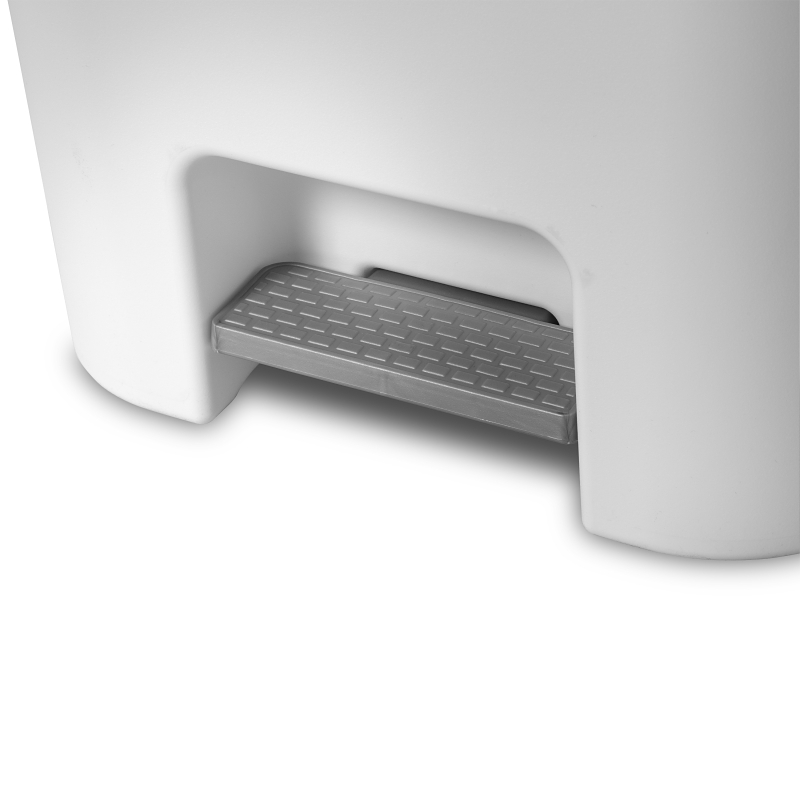 Sterilite COLORmaxx 10698004 Trash Can with Lid, 11.9 gal Capacity, Plastic, White, Textured, Step-On Lid Closure