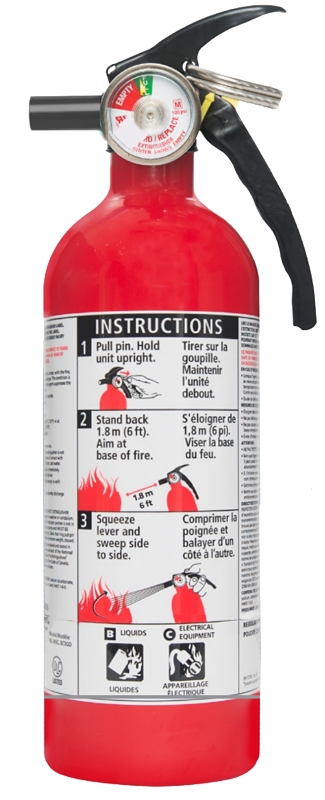 Kidde Home 466296MTL Fire Extinguisher, 2.5 lb, 1-A:10-B:C Class