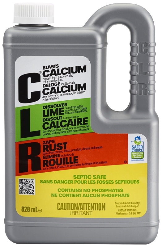 CLR CL-12 Calcium/Lime/Rust Cleaner, 28 oz, Liquid, Slightly Acidic, Lime Green