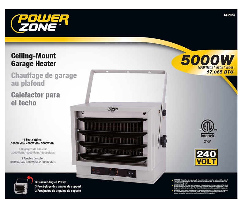 PowerZone EH-4604A Forced Air Garage Heater, 17,065 Btu