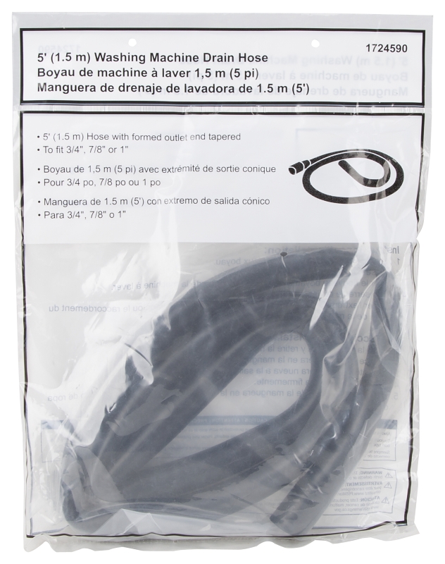 ProSource PMB-449 Washing Machine Discharge Hose, 3/4 in ID, 5 ft L
