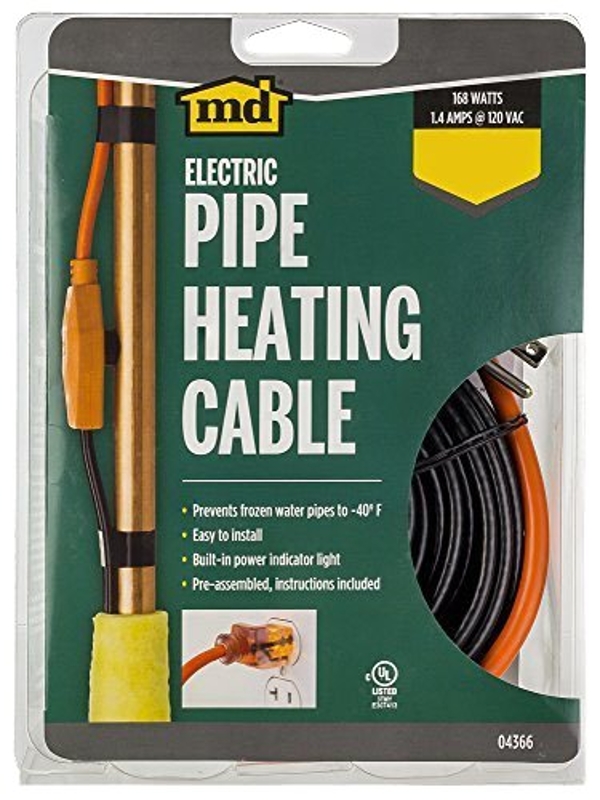 M-D 04366 Pipe Heating Cable, 24 ft L