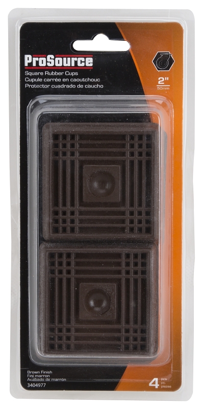 ProSource FE-S711-PS Caster Furniture Glide, Rubber, Brown, Brown, 2-1/2 x 2-1/2 x 15/32 in Dimensions