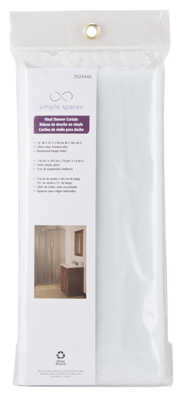 Simple Spaces SD-PCP01-F3L Shower Curtain, Vinyl, Frosted, Frosted