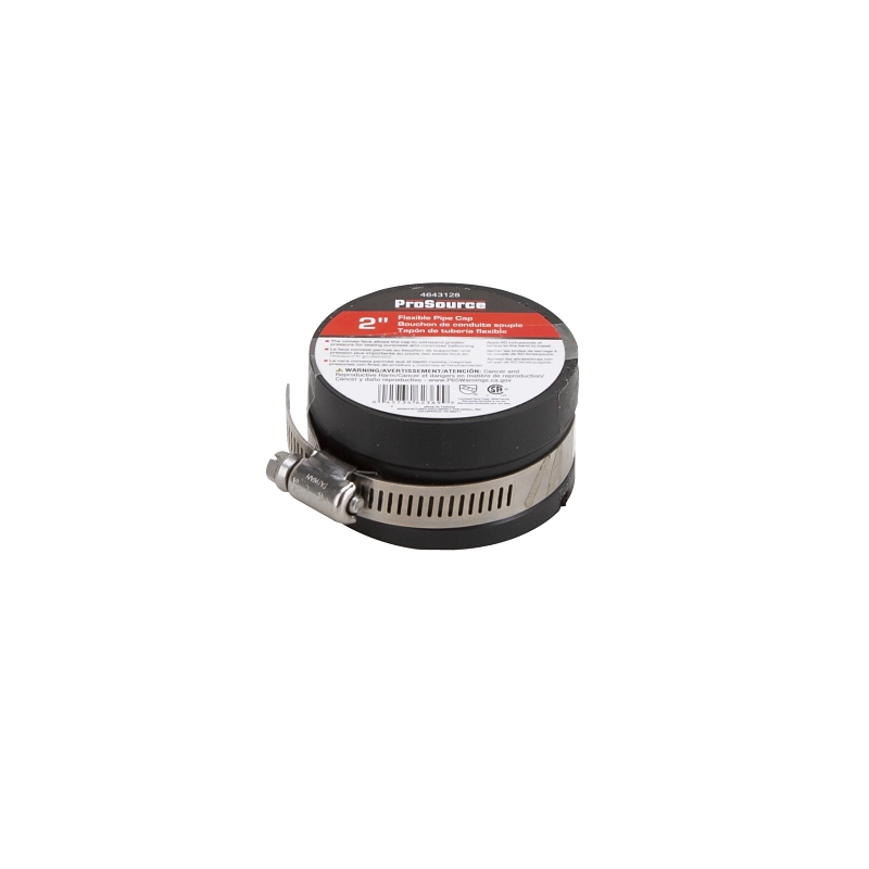 ProSource TC-2 Test Cap, 2 in Connection, Capping Pipe Ends, PVC, Black, 2 in Pipe