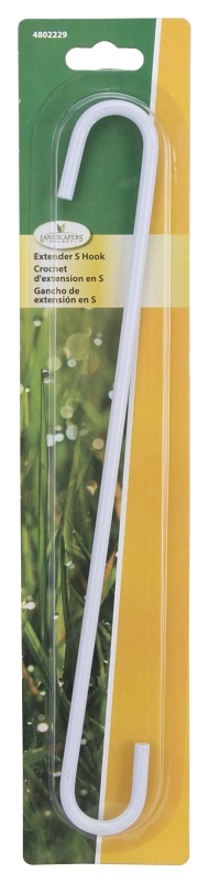Landscapers Select GB0133L Extender S-Hook, 12 in H, Steel, White, Hanging Mounting