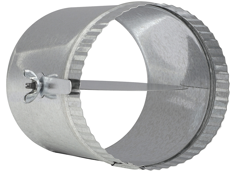 Imperial GV2282 Volume Damper with Sleeve, 5 in Dia, Galvanized
