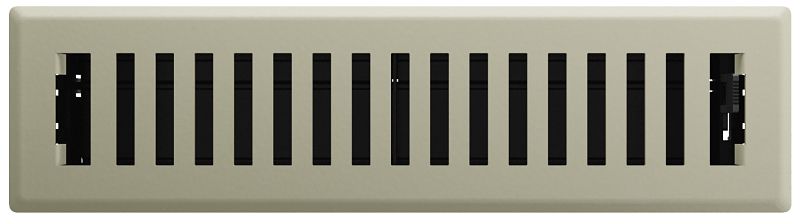 Imperial RG3427 Floor Register, Polystyrene, Satin Nickel, 12 in W Duct Opening, 2-1/4 in H Duct Opening