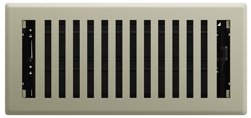 Imperial RG3429 Floor Register, 10 in W Duct Opening, 4 in H Duct Opening, Polystyrene, Satin Nickel
