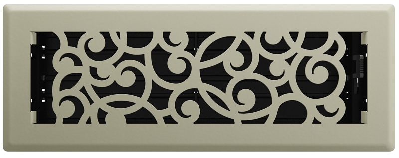 Imperial RG3453 Floor Register, 10 in W Duct Opening, Satin Nickel, 3 in H Duct Opening, Polystyrene