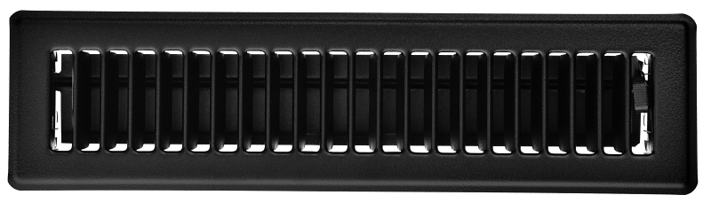Imperial RG0164 Floor Register, 12 in W Duct Opening, 2-1/4 in H Duct Opening, Steel, Black, Powder-Coated