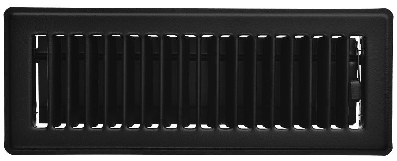 Imperial RG2142 Floor Register, 10 in W Duct Opening, 3 in H Duct Opening, Steel, Black, Powder-Coated