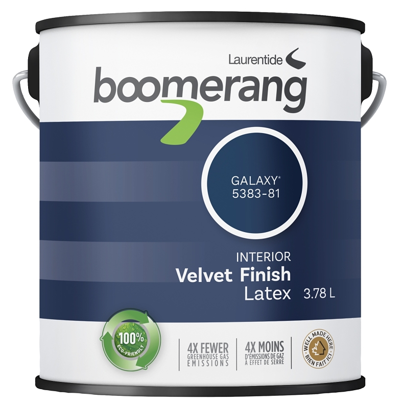Boomerang 5383 Series 5383-81L19 Interior Paint, Eggshell, Galaxy, 1 gal, 430 sq-ft Coverage Area