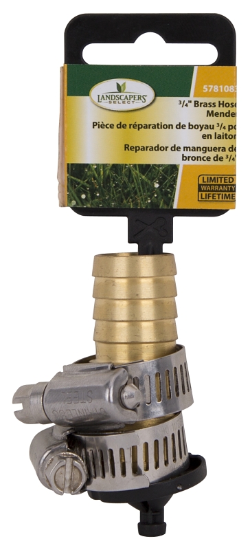 Landscapers Select GB-9411-3/4 Hose Mender, 3/4 in, Male, Brass, Brass and Silver