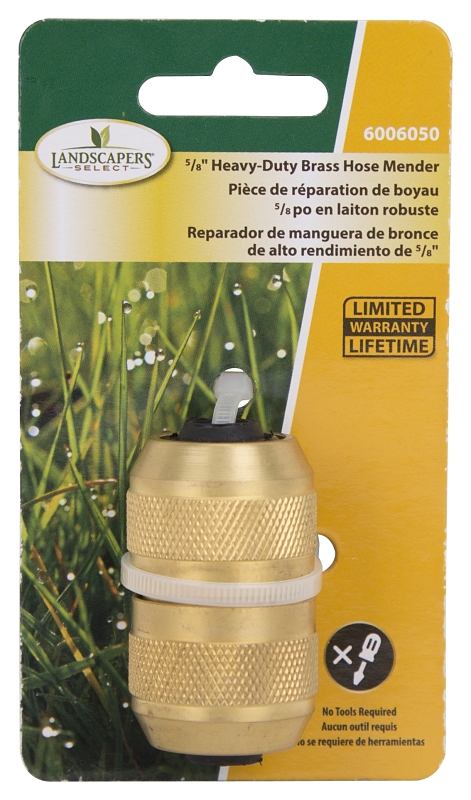 Landscapers Select GB8124 Hose Mender, 5/8 in, Male, Brass, Brass
