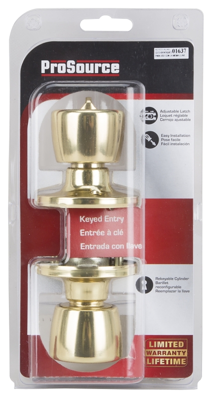 ProSource TS700V-PS Entry Knob, Brass, KW1, KA3 Keyway, 3 Grade