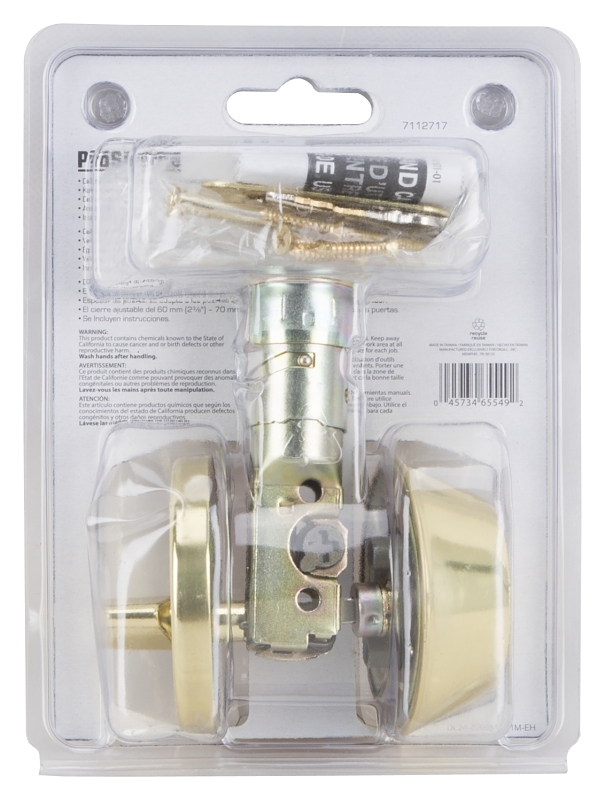 ProSource Signature Series T-D101PB Deadbolt, 3 Grade, Polished Brass, 2-3/8, 2-3/4 in Backset, KW1 Keyway