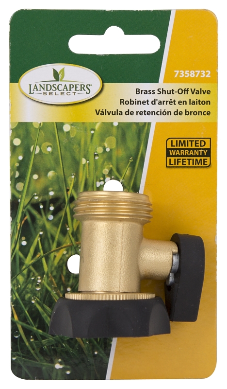 Landscapers Select GB9111A3L Hose Shut-Off Valve, 3/4 in, Female, 1-Port/Way, Brass Body, Brass