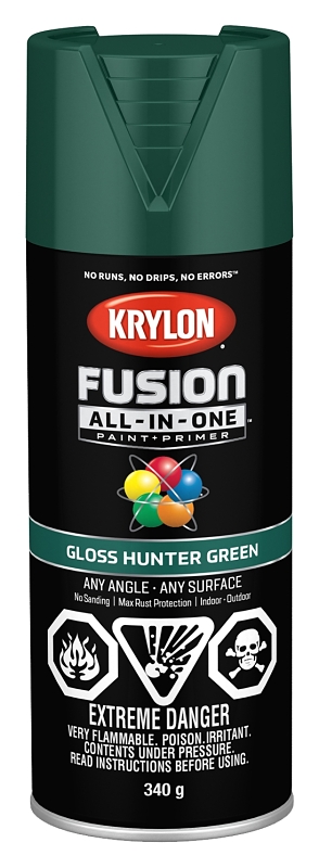 Krylon 427890007 Spray Paint, 12 oz Can, 25 sq-ft Coverage Area, Oil Base, Gloss, Hunter Green