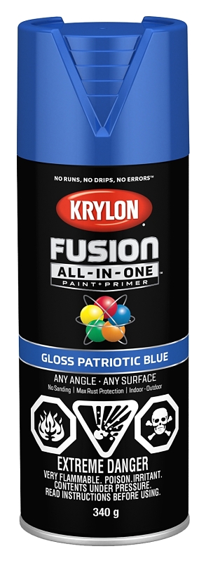 Krylon 427160007 Spray Paint, 12 oz Can, 25 sq-ft Coverage Area, Oil Base, Gloss, Patriotic Blue