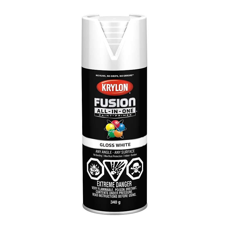 Krylon 427270007 Spray Paint, 12 oz Can, 25 sq-ft Coverage Area, Oil Base, Gloss, White