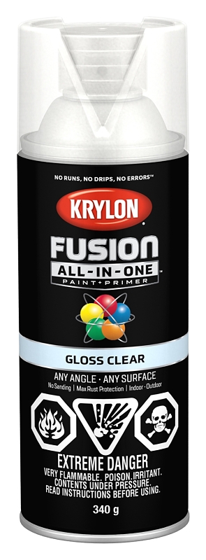 Krylon 427050007 Spray Paint, 12 oz Can, 25 sq-ft Coverage Area, Oil Base, Gloss, Clear