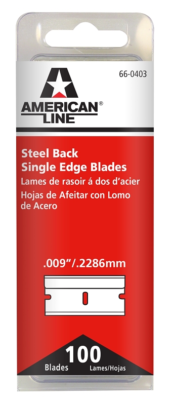 American LINE 66-0403-0000 Scraper Blade, For: All Window Scrappers, Box Cutters, 2-Facet, 1-Edge Blade, 3/4 in W Blade