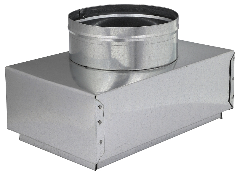 Imperial GVL0094-B Duct Boots, 8 in L, 6 in W, 10 in H, 30 ga Gauge, Steel, Galvanized