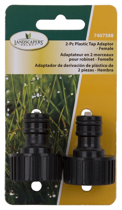 Landscapers Select GC540*23L Tap Adapter, Female Thread, Plastic, Black, For: Quick Connector