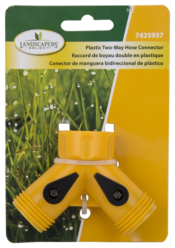 Landscapers Select GC5113L Y-Connector, Female and Male, Plastic, Yellow, For: Garden Hose and Faucet