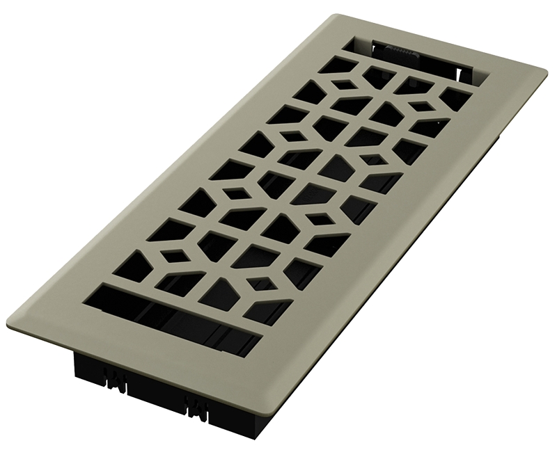 Imperial RG3462 Floor Register, Satin Nickel, 10 in W Duct Opening, 3 in H Duct Opening, Polystyrene