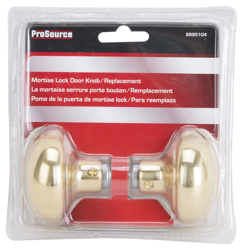 ProSource 7296601-3L Door Knob Set, Brass