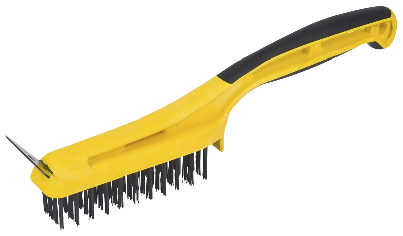 Hyde 46805 Wire Stripping Brush with Scraper, 5 in L x 1-1/4 in W Brush, Carbon Steel Trim