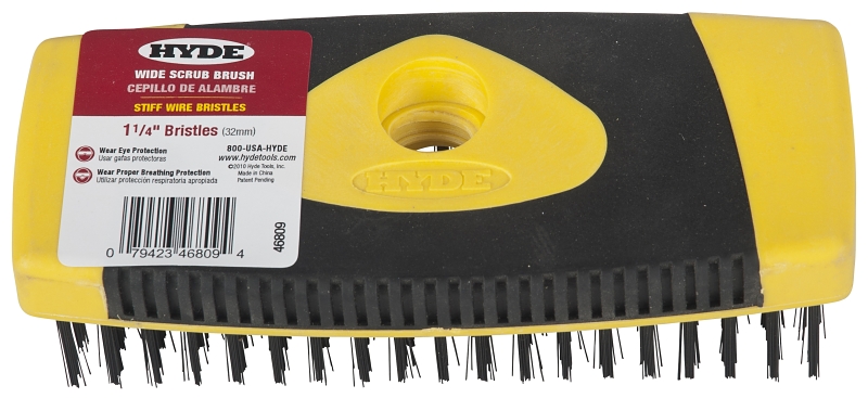 Hyde 46809 Scrub Brush, 1-1/4 in L Trim, 6-5/8 in W Brush