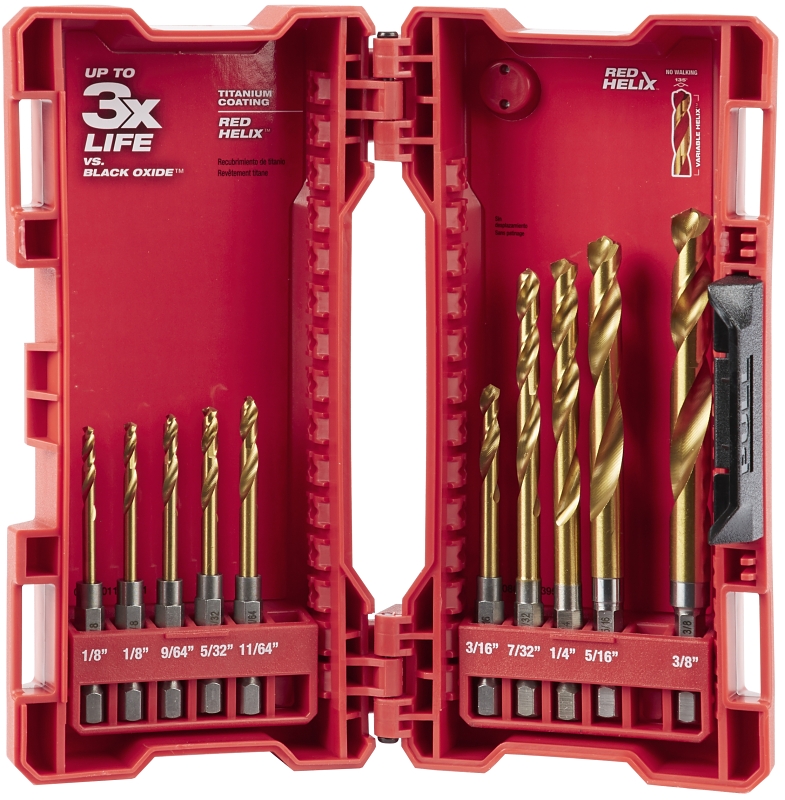 Milwaukee SHOCKWAVE Impact Duty 48-89-4633 Drill Bit Set, 10-Piece, Steel, Titanium