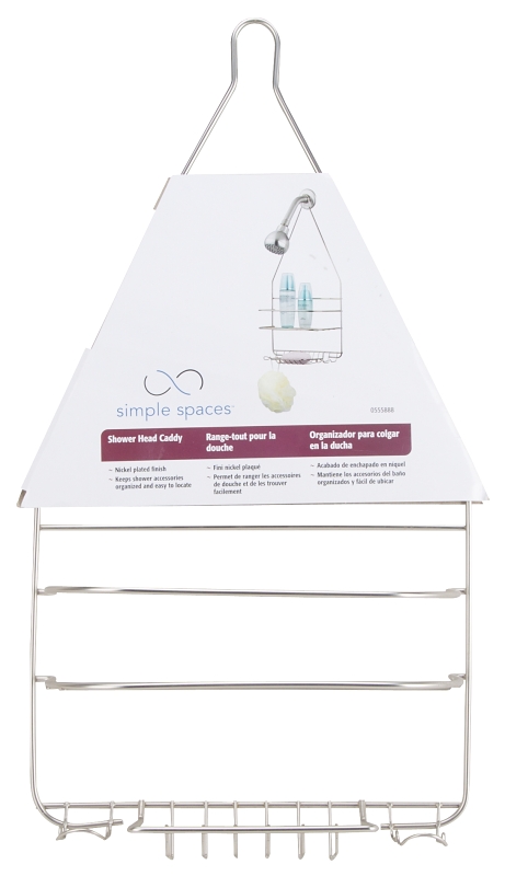 Simple Spaces SS-SC-25-NK Shower Caddy, 2-Shelf, Steel, 10 in OAW, 19 in OAH, 4-1/4 in OAD, 10 lb