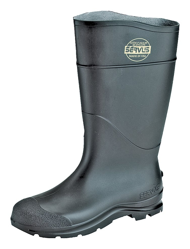 Servus 18822-7 Non-Insulated Knee Boots, 7, Black, PVC Upper, Insulated: No