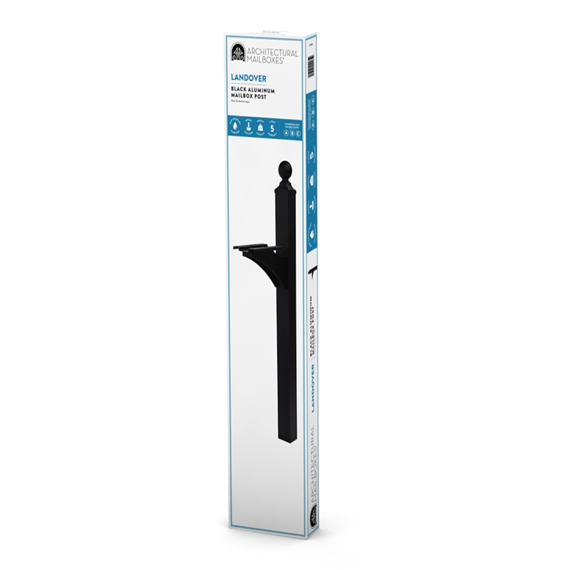 Gibraltar Mailboxes LP000B00 Landover Mailbox Post, 21.4 in L, 6 in W, 56.4 in H, Aluminum, Gloss