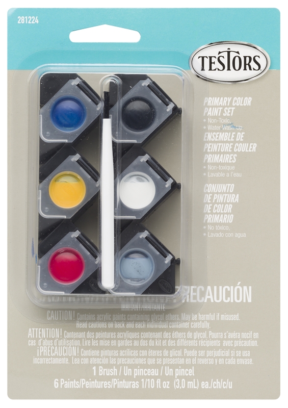 Testors 281224 Paint Pod Set, 0.1 oz, Includes: (1) Stop Light Red, (1) Turn Signal Amber and (1) Paint Brush