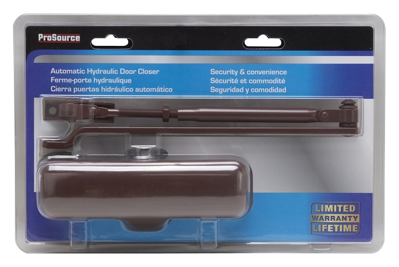 ProSource C103-BH-SA-BR Door Closer, Automatic, Aluminum, Brown, 140 lb, 150 x 19 mm Mounting Hole Distance