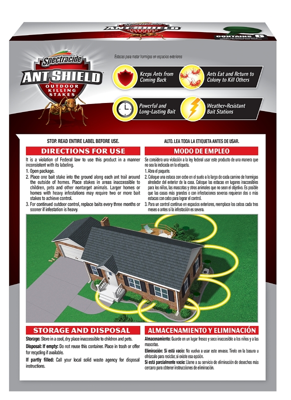 Spectracide HG-65597 Ant Shield Stake, Solid, Peanut