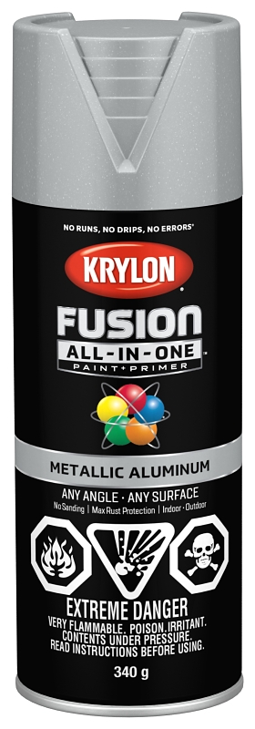 Krylon 427660007 Metallic Spray Paint, 12 oz Can, 25 sq-ft Coverage Area, Metallic, Aluminum
